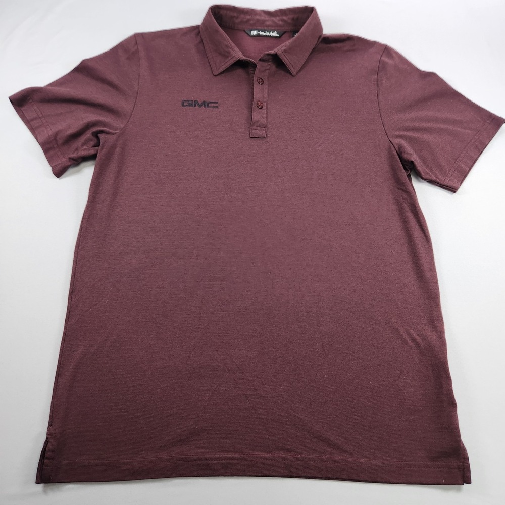 Travis Mathew GMC Embroidered Polo Shirt Golf Mens L Burgundy